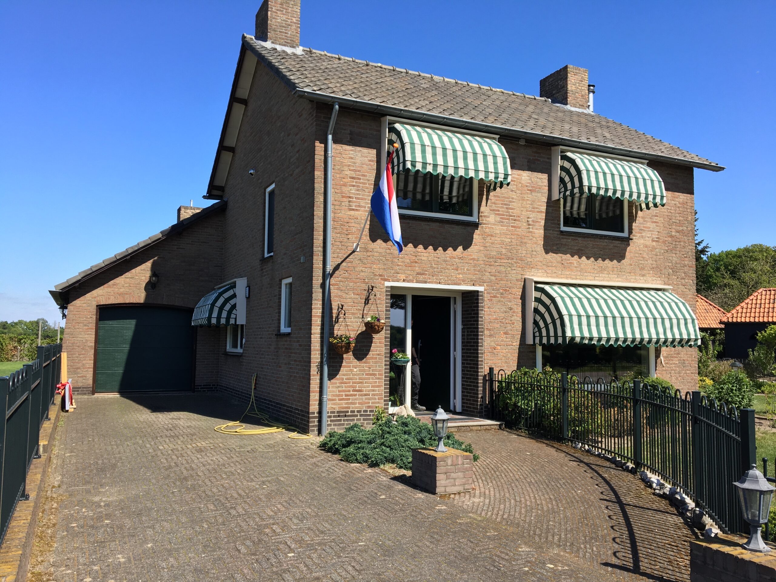 Markiezen wit groen gestreept geplaatst door S&T Montage